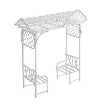 SCB271008 Металлическая мини беседка для двоих, белая, 9*2*10,5 см, ScrapBerry's