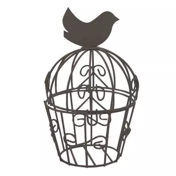 SCB271011 Металлическая клетка с птичкой, коричневая, 7*12,5 см, ScrapBerry's