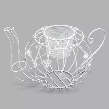 SCB271039 Металлический чайник с ситечком для цветов, белый, 31*20 см, ScrapBerry's