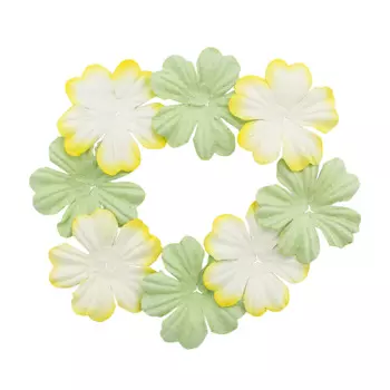 SCB3008 Набор цветков из шелковичной бумаги, 2 вида, упак./20 шт. (05 светло-зеленый /желтый)