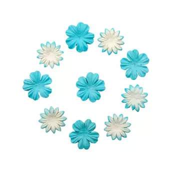 SCB3008 Набор цветков из шелковичной бумаги, 2 вида, упак./20 шт. (03 голубой)
