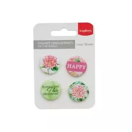 SCB340001094 Набор фишек из металла № 3, 'Счастье' (англ), ScrapBerry's