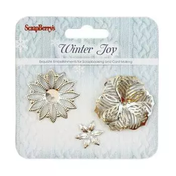 SCB340983 Набор металлических цветов 'Зимнее Утро', упак./3 шт.