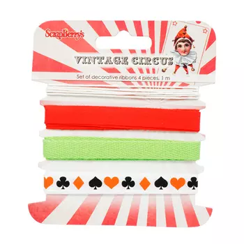 SCB390522 Набор декоративных лент Старый цирк, 4шт по 1м