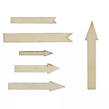 SCB4400140 Лазерные вырубки из дерева - Стрелочки от 3х до 6см в длину, 6шт/уп