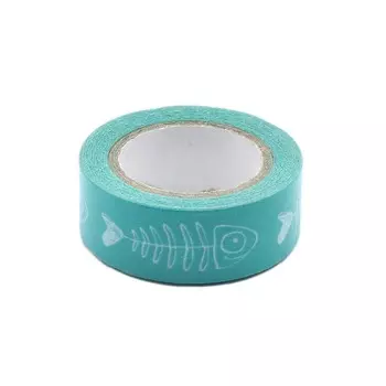 SCB4905013 Бумажный скотч с принтом 'Рыбки-4', Basik&amp;Co, 15 мм*8 м, ScrapBerry's