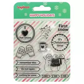 SCB4906006B Набор штампов Зимние каникулы. Первый снег 10,5*10,5см SCB4906006b