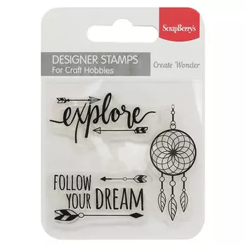 SCB4907111 Набор штампов 7*7см Следуй за мечтой (англ)