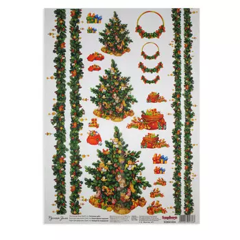 SCB501034 Карта для декупажа 'Рождественская подарки', 32*45 см, Scrapberry's