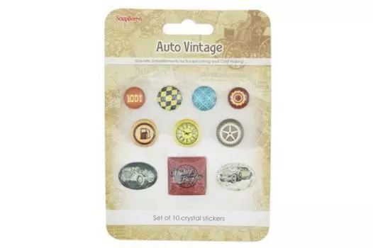 SCB53000001 Акриловые украшения - камушки со стикером. Автовинтаж