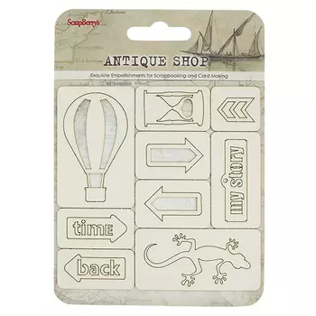 SCB62000109 Набор вырубок из чипборда №3 Лавка Древностей (10*10см)