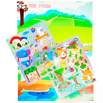 SD-TE 17-18 Мозайка-стикеры «Познаем мир» Колор Кит 'Веселые зверята' 21*10 см