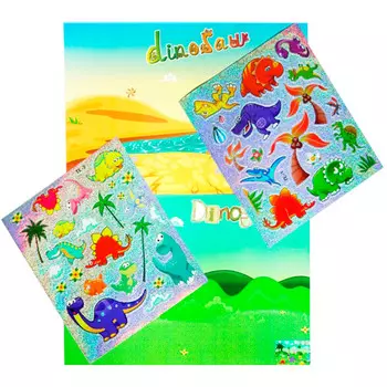 SD-TE 1-2 Мозайка-стикеры «Познаем мир» Колор Кит 'Динозавры' 21*10 см