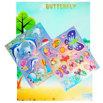 SD-TE 7-8 Мозайка-стикеры «Познаем мир» Колор Кит 'Дельфины и бабочки' 21*10 см