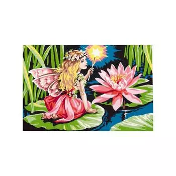 SE926-195 Канва с рисунком SEG de Paris 'Фея кувшинок' 40*50 см