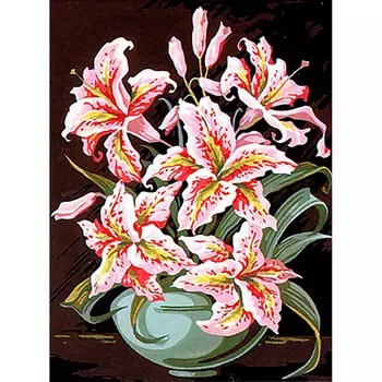 SE926-61 Канва с рисунком SEG de Paris 'Тигровые лилии' 40*50 см