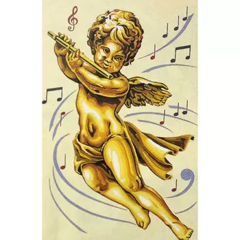 SE928-168 Канва с рисунком SEG de Paris 'Игра на флейте' 30*40 см