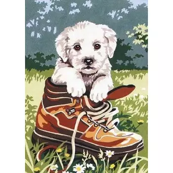 SE928-207 Канва с рисунком SEG de Paris 'Старый башмак' 30*40 см