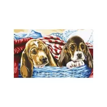 SE928-279 Канва с рисунком SEG de Paris 'Корзина для белья' 30*40 см