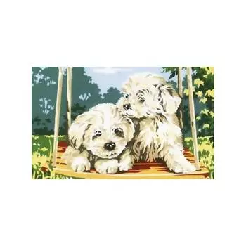 SE928-280 Канва с рисунком SEG de Paris 'Качели' 30*40 см