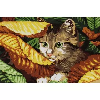 SE928-281 Канва с рисунком SEG de Paris 'Осенние игры' 30*40 см