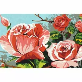 SE928-339 Канва с рисунком SEG de Paris 'Розовый куст' 30*40 см