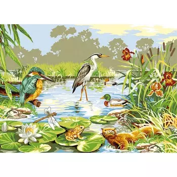 SE929-408 Канва с рисунком SEG de Paris 'На болоте' 45*60 см