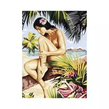 SE929-418 Канва с рисунком SEG de Paris 'Островитянка' 45*60 см