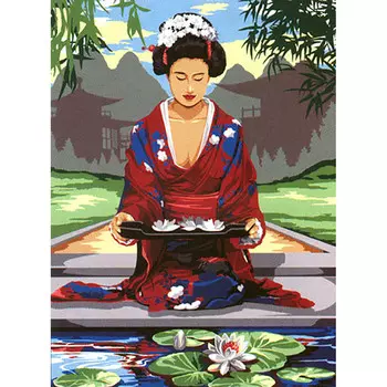 SE929-426 Канва с рисунком SEG de Paris 'Гейша' 45*60 см