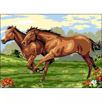 SE929-475 Канва с рисунком SEG de Paris 'Галоп' 45*60 см