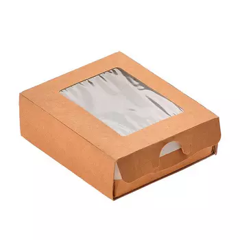 SELFBOX1500 Коробка с окошком 200*200*40 мм, крафт картон