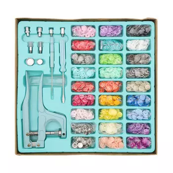 Сет #2, midi, пластиковые кнопки и металлические, цвета и ручной пресс, New Star (мятный)