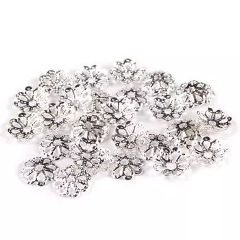 Шапочка декоративная FIN1261, 7*1мм, 30шт/упак (серебро)