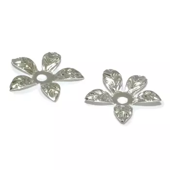 Шапочка декоративная FIN1277, 14*4мм, 30шт/упак (серебро)