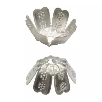 Шапочка для бусин 4AR209, 13мм 30шт/упак, Астра (Серебро)