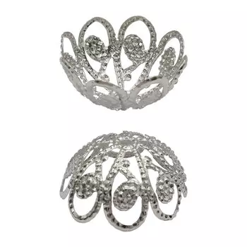 Шапочка для бусин 4AR212, 18мм 20шт/упак, Астра (Никель)