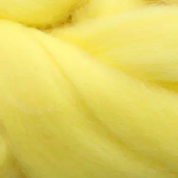 Шерсть для валяния мериносовая тонкая 100%, 100 гр. (1340 лимонный)