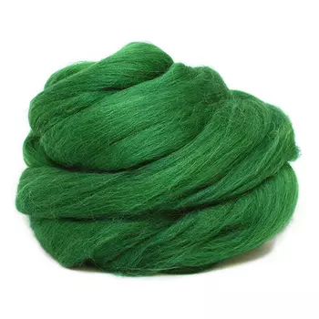 Шерсть для валяния мериносовая тонкая 100%, 100 гр. (0112 зеленый)