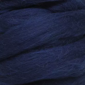 Шерсть для валяния мериносовая тонкая 100%, 100 гр. (0107 т.синий)