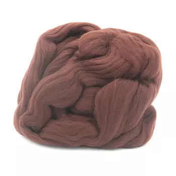 Шерсть для валяния мериносовая тонкая 100%, 100 гр. (0412 шоколадный)