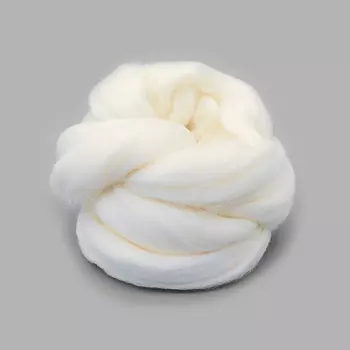 Шерсть для валяния мериносовая тонкая 100%, 100 гр. (01 белый)