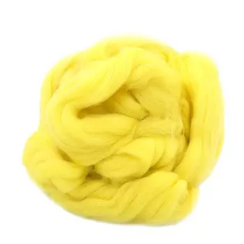 Шерсть для валяния полутонкая 100%, 100 гр. (1340 лимонный)