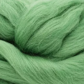 Шерсть для валяния полутонкая 100%, 100 гр. (0582 зеленое яблоко)