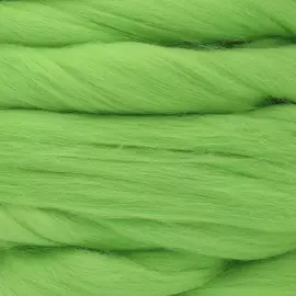 Шерсть для валяния полутонкая 100%, 100 гр. (3298 яркий салат)