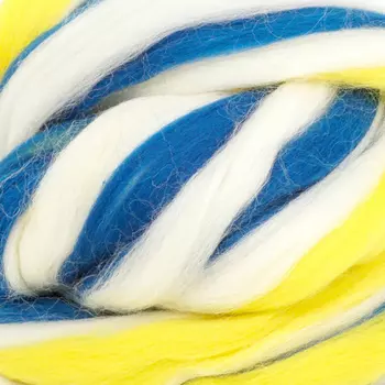 Шерсть для валяния полутонкая 100%, мультиколор, 100 гр. (6036 мультиколор)