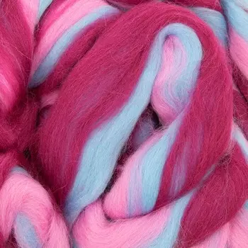 Шерсть для валяния полутонкая 100%, мультиколор, 100 гр. (6081)