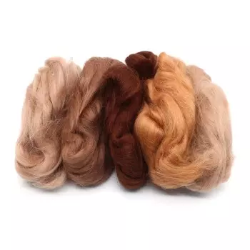 Шерсть для валяния полутонкая, 50 гр., 'Астра' (0001 разноцветный)