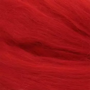 Шерсть для валяния полутонкая, 50 гр., 'Астра' (0042 красный)
