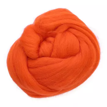 Шерсть для валяния полутонкая, 50 гр., 'Астра' (1623 оранжевый)