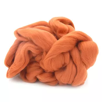 Шерсть для валяния вискоза 100%, 50 гр. (0496 оранжевый)